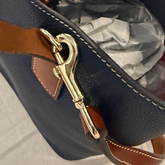 Dooney & Bourke Est. 1975 Navy & Tan Leather Bag - Picture 8 of 9